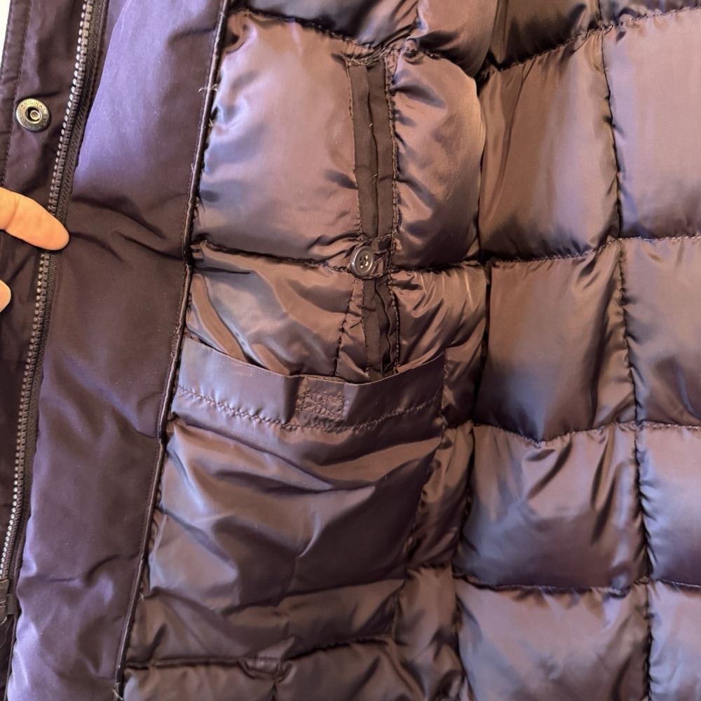 Lands End Down Coat Womens Small 6-8 Insulated Long Parka Jacket Purple - Picture 11 of 16